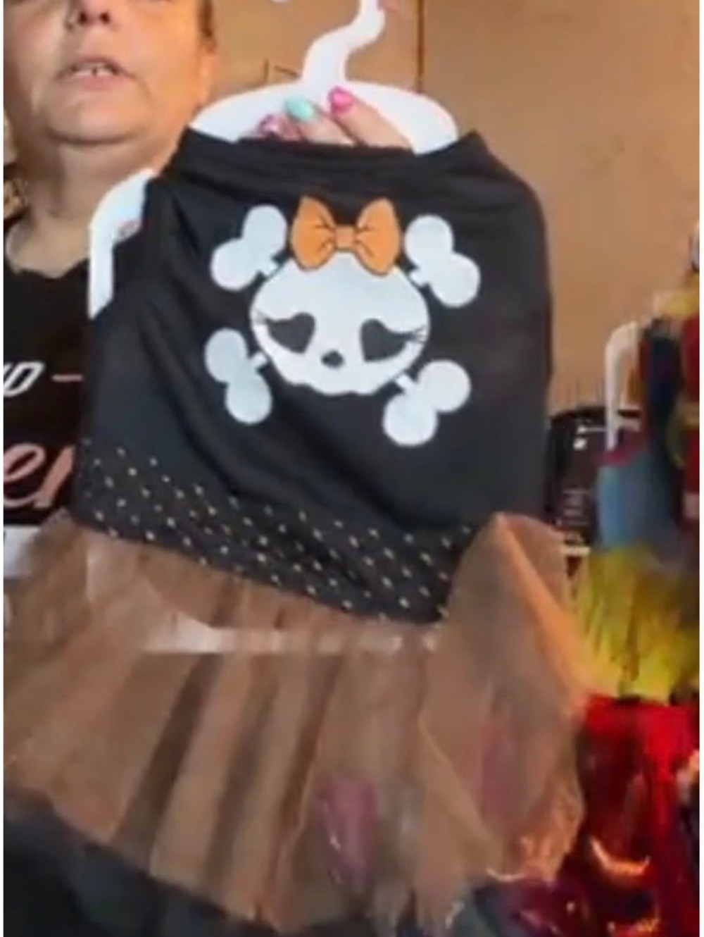 Black skull tutu pet dress size small